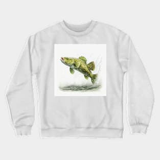 Green Cod Fish Watercolor Crewneck Sweatshirt